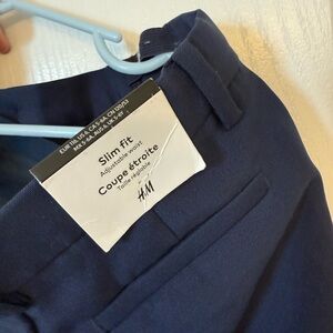 H&M slim fit boys dress pants blue
